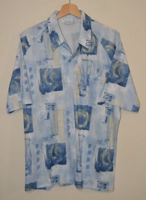 Vtg Blue Lilly Dache Disco Golf 100% Polyester S/S Button Neck Polo Shirt XL - Image 1 of 4