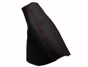 HYUNDAI COUPE (1999-2002) Soufflet Levier De Frein 100% Cuir - Couture Rouge - Afbeelding 1 van 1