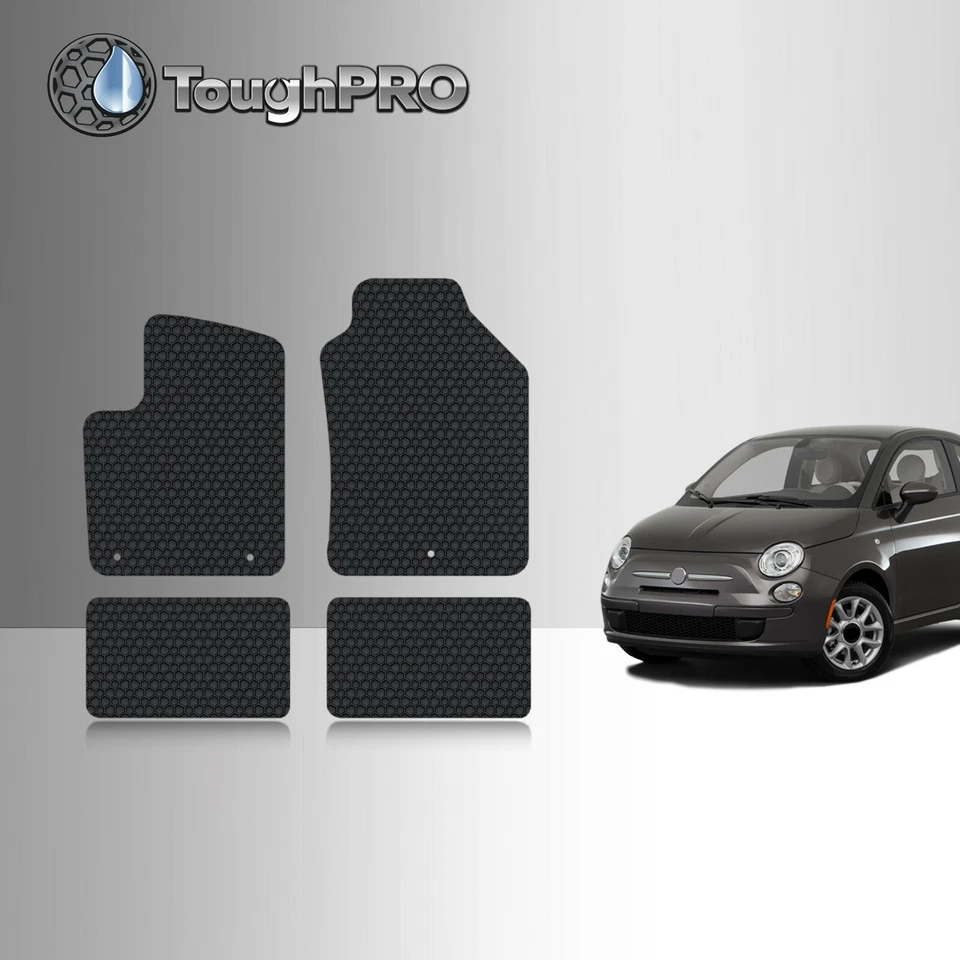 ToughPRO Floor Mats Black For Fiat 500 All Weather Custom Fit 2011-2019 - Image 1 of 4