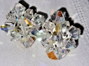 Anillos de clip con forma de diamante y cuentas de cristal vintage de 1" brillantes  - Imagen 1 de 3