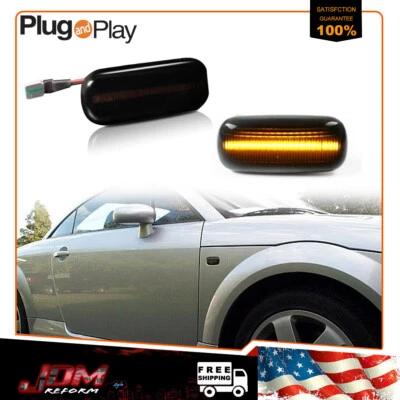 For Audi A3 A4 A6 A8 TT Smoked Lens Amber LED Turn Signal Side Marker Light Lamp - Image 1 of 4