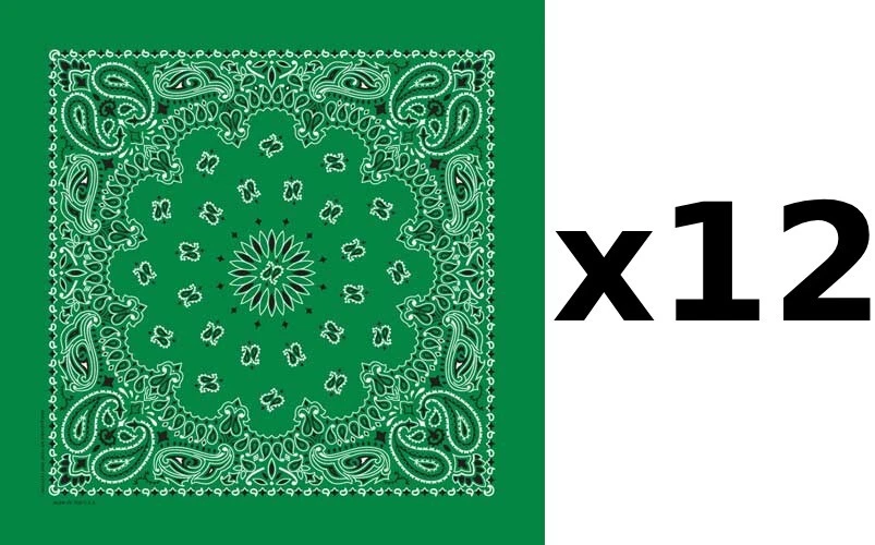 Bandana 100% Algodón Hecha en EE. UU. (Verde Kelly) DOCENA Paisley 22"x22" Hav-A-Hank Foto 1 de 1
