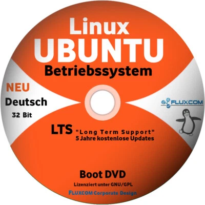 UBUNTU Linux 32 Bit DVD Betriebssystem in deutsch - starten oder installieren - Bild 1 von 2