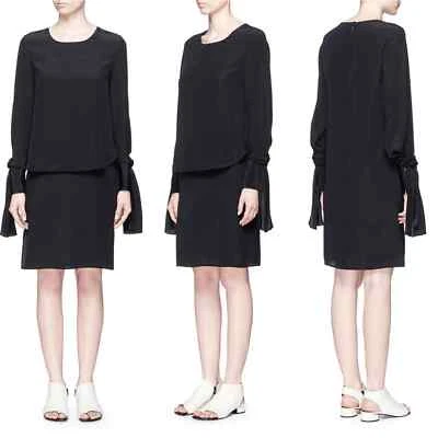 Vestido de seda 3.1 Phillip Lim manga doble capa corbata (talla: 4) Foto 1 de 4