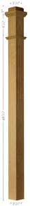 F-4075S Fluted Solid Poplar Plain Box Newel Post - Picture 1 of 1