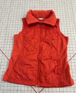 Columbia Puffer Vest Full Zip Women’s Medium Red Nylon Hiking Casual - Picture 1 of 17