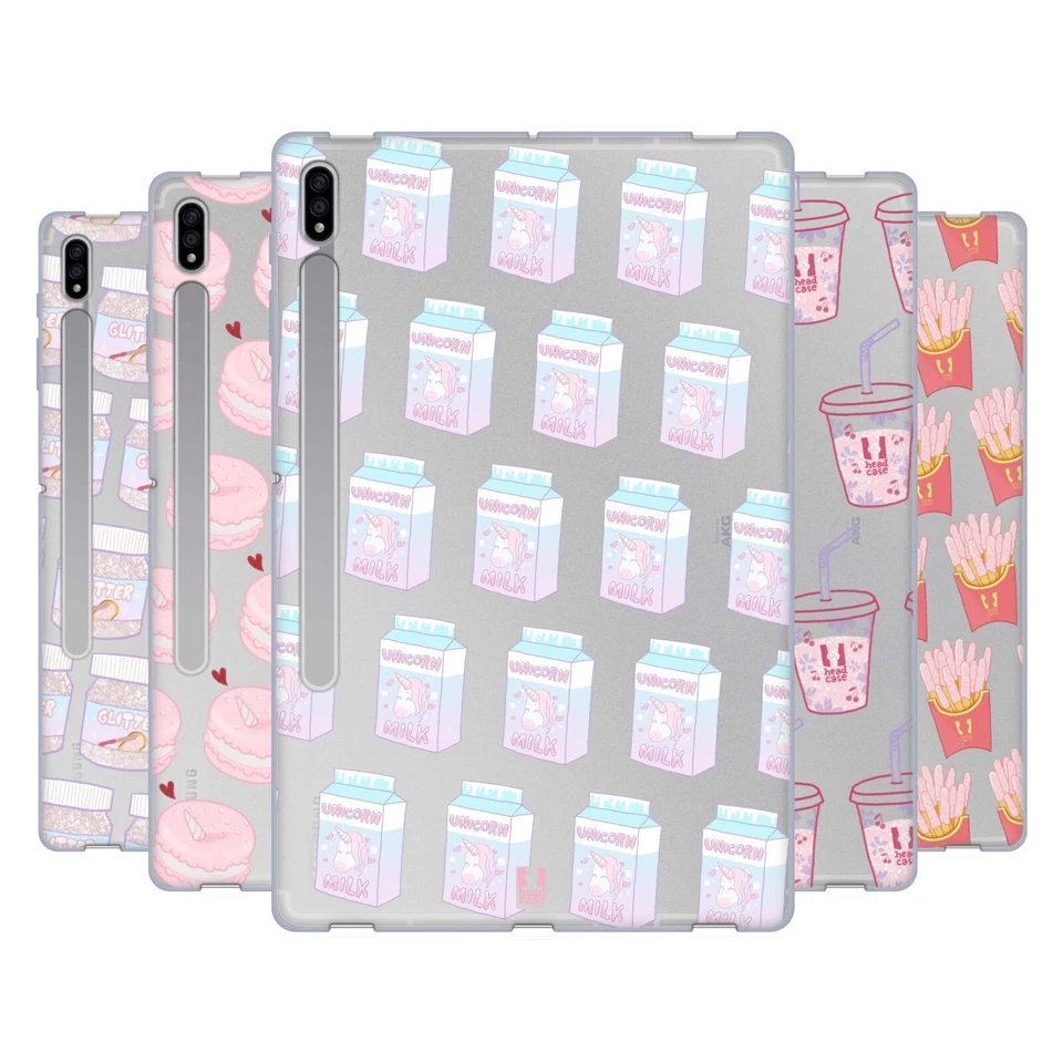 HEAD CASE DESIGNS KAWAII FOOD PATTERNS SOFT GEL CASE FOR SAMSUNG TABLETS 1 - Image 1 of 4