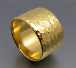 REIF-DESIGN - GEHÄMMERTER RING - HANDARBEIT - UNIKAT AUS EIGENER GOLDSCHMIEDE - Bild 1 von 8