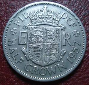 1957 BRITISH 1/2 CROWN IN FINE-VF CONDITION - Picture 1 of 2
