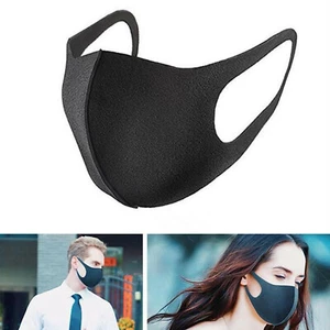 1 - 10 x Mundschutz Behelf Mund Nasen Atem Schutz Maske Waschbar Schwarz - Bild 1 von 15