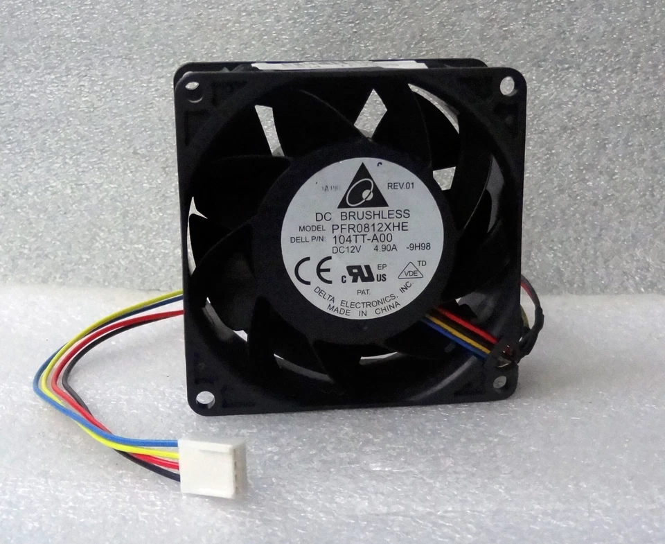 Delta PFR0812XHE 80mmx38mm Extreme High Airflow fans BRUSHLESS 4PIN PWM 134 CFM - Image 1 of 2