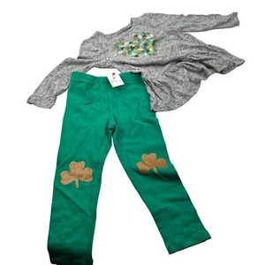 Cat And Jack Girl's Size 2T Dress And Pant Set Long Sleeve St. Patrick's New - Picture 1 of 16