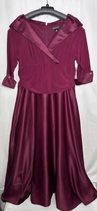 Jessica Howard Gown Maxi Dress Flare 22W A-Line 3/4 Sleeve Burgundy Evening $178 - Picture 1 of 13