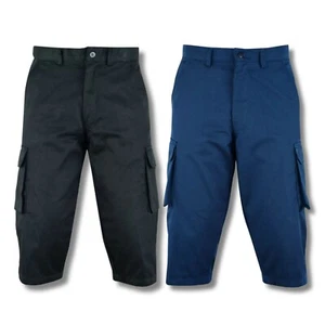 Men’s 3/4 Length Cargo Shorts – Casual Long Pants Trousers for Work & Outdoor - Picture 1 of 6