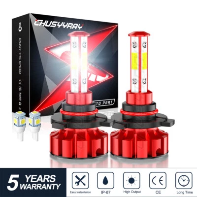 2 bombillas LED de haz alto de faros 9005 HB3 de 4 lados para Saab 9-2X 2005 2006 Foto 1 de 4