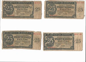 ESPAÑA: 25 PESETAS GOBIERNO DE BURGOS. AÑO 1936. CON SERIE. RC-. IDEAL Y ESCASO. - Foto 1 di 2