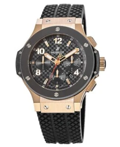 New Hublot Big Bang 44mm 18kt Rose Gold Rubber Strap Men's Watch 301.PB.131.RX - Afbeelding 1 van 3
