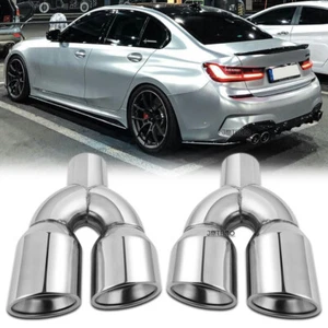 Para Serie 3 G20 M330i M340i Doble 2.5" a 3.5" Punta de Escape Doble Pared Inoxidable - Imagen 1 de 18