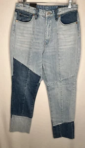 BLANK NYC NWT The Lexington Slim Straight Leg Patchwork Denim Jeans Size 30 - Picture 1 of 11