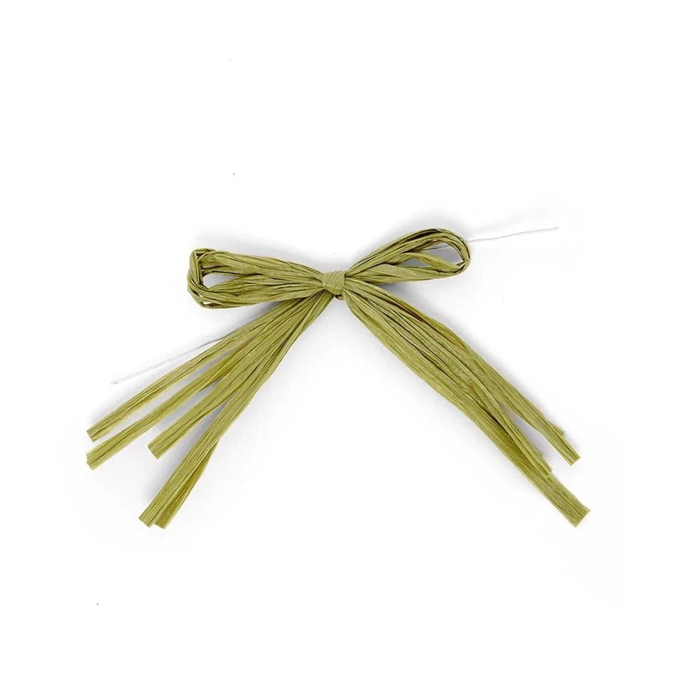 Moss Green Pre-Tied Raffia Bows With Wire Ties - 4in. - 12 Pcs (pm4824117) - Image 1 of 1