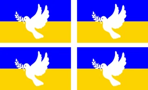 4xFahne Ukraine 8cm Auto-Aufkleber Flagge Ukraina Flag Friedstaube Y60 - Bild 1 von 7