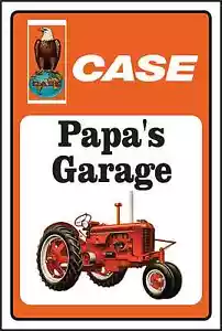 Case Tractor Sign with Eagle Papa's Garage- Change Name - Picture 1 of 1