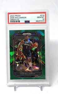 Exclusivo de fanáticos Zion Williamson 2022 Panini Prizm Green Ice #185 PSA 10 Pop 1 - Imagen 1 de 2