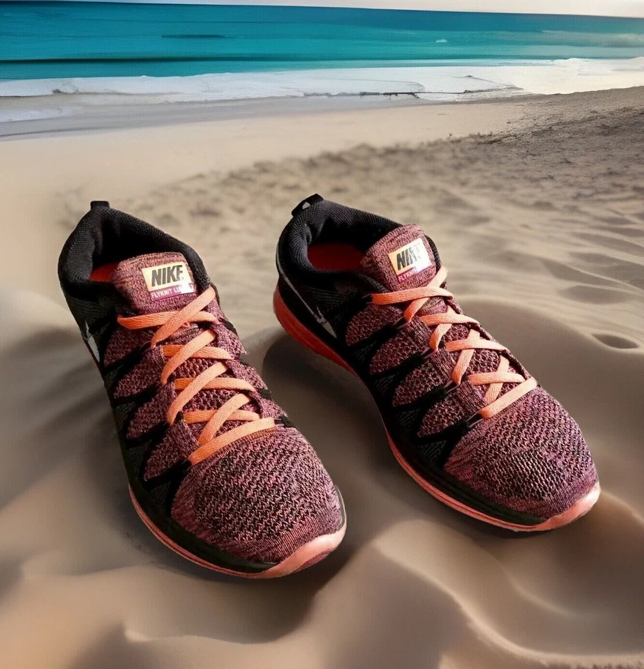 NIKE “FLYKNIT” LUNAR 2 RUNNING/WALKING SHOE MULTI COLOR WOMEN’S SIZE 10 - Image 1 of 4