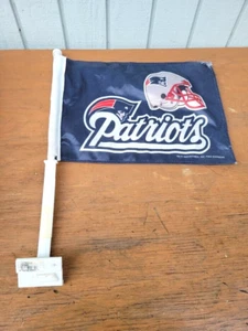 NFL New England Patriots Logo on Blue Window Car Flag by Rico Industries - Picture 1 of 4