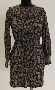 Boden Women's Petite High Neck Floral Print Dress EJ1 Black/Pink US Size 6P NWT - Picture 1 of 4