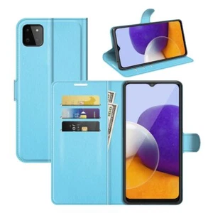 Etui na telefon komórkowy Ochrona Case do Samsung Galaxy A22 5G Flip Cover Pokrowiec Etui Niebieskie - Zdjęcie 1 z 7