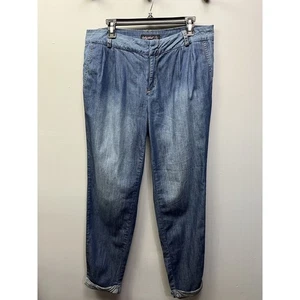 Baby Phat Jeans Womens Size 14 Roll hem pleated Y2K flap back pockets Denim - Picture 1 of 8
