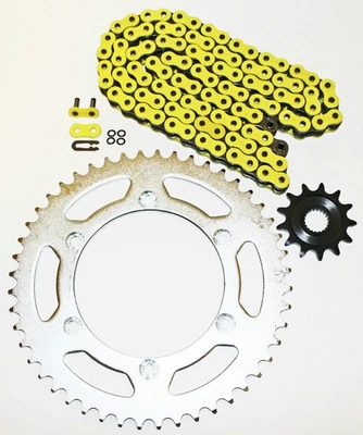 Cadena de junta tórica amarilla y piñón 14/51 114L para Yamaha WR250F 250 F 2001-2006 Foto 1 de 4