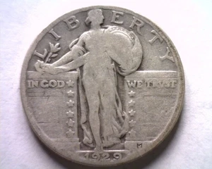 1929 STANDING LIBERTY QUARTER VERY GOOD VG NICE ORIGINAL COIN BOBS COINS - Picture 1 of 2