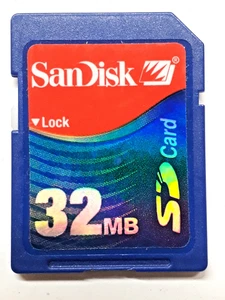 SanDisk 32MB SD Card Speicherkarte memory card Secure Digital Card funftioniert - Bild 1 von 2