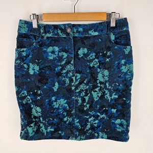 Sportscraft Skirt Womens Size 10 Multicolour Corduroy Floral Print Back Hem Slit - Picture 1 of 7