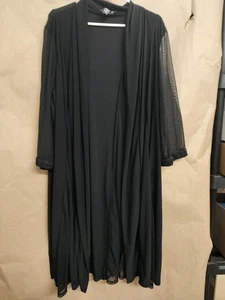 R & M Richards Black Sheer Robe Plus Size 18W - Bild 1 von 15
