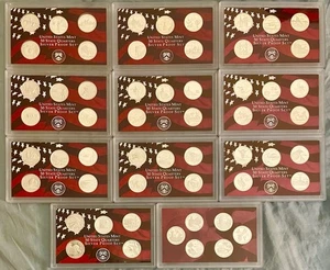 Complete Set Of All 56 Silver Proof State Quarters In US Mint Frames 1999-2009! - Picture 1 of 9