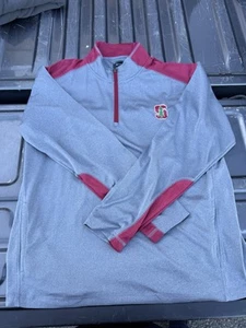 Stanford Cardinals Sweater Mens Large Gren Pullover Football 1/4 Zip Champion - Picture 1 of 1