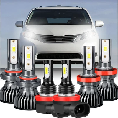 Kit de 3 pares de faros antiniebla LED de haz alto/bajo para Toyota Sienna 2011-2020 Foto 1 de 4