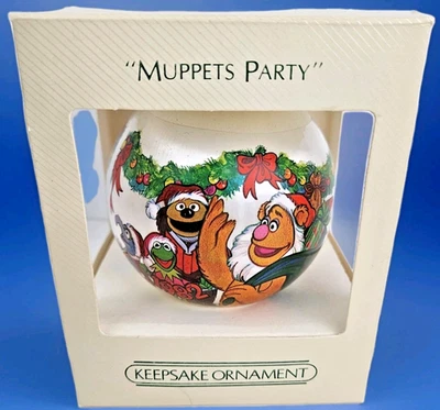 Hallmark Muppets Adorno de Fiesta Navidad 1982 Bola de Satén Recuerdo De Colección Foto 1 de 4