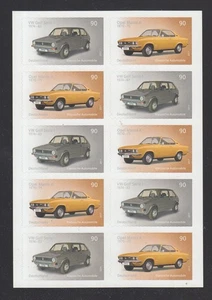 Germany 2017  - Classic Cars: Opel Manta & Golf I  Sheet 10 MNH Stamps skl - Picture 1 of 1