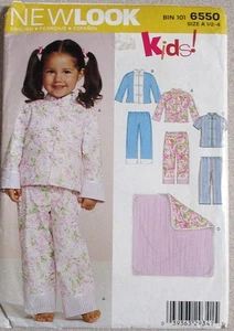 Asian Inspired New Look Childs Pajama Pattern 6550, Sizes 1/2 to 4. NEW  UNCUT - Picture 1 of 2