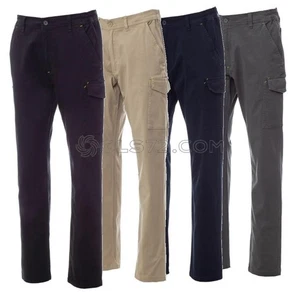 PANTALONI DA LAVORO ELASTICIZZATI MULTITASCHE UOMO PAYPER POWER STRETCH - Picture 1 of 6
