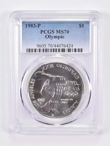 MS70 1983-P Olympic Disk Commemorative Silver Dollar PCGS *1050 - Picture 1 of 5