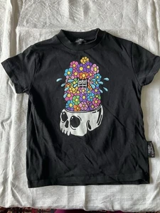 Phobia Archive Testaduchezzo Kids T-shirt Top Skull With Flowers  Age 8 Unisex - Picture 1 of 9