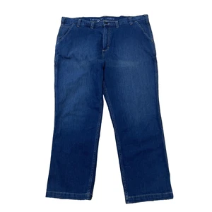 Carhartt Jeans Cargo Denim Carpenter Pants Men 44x32 Blue Work Rugged Relaxed - Picture 1 of 22