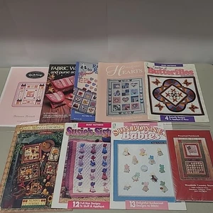 Lot of 9 Quilting Books Patriotic Hearts Sunbonnets Angels Mumm Butterflies - Picture 1 of 15
