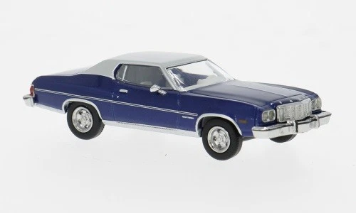 Brekina 19731 - 1/87 Brekina,Ford Gran Torino,Blu Scuro/Grigio Chiaro,1976 - - Immagine 1 di 1