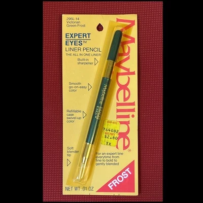 RARE Vintage Maybelline VICTORIAN GREEN FROST Expert Eyes Liner Pencil 295L-14 - Image 1 of 3